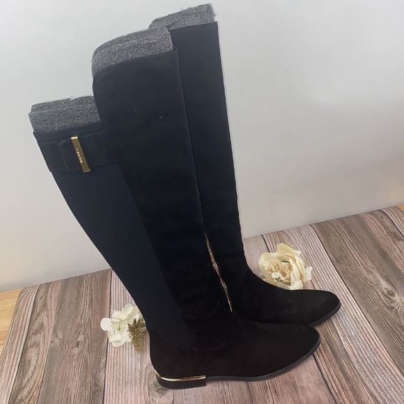 Calvin Klein Black Suede Over the Knee Boots 9M - Picture 8 of 8